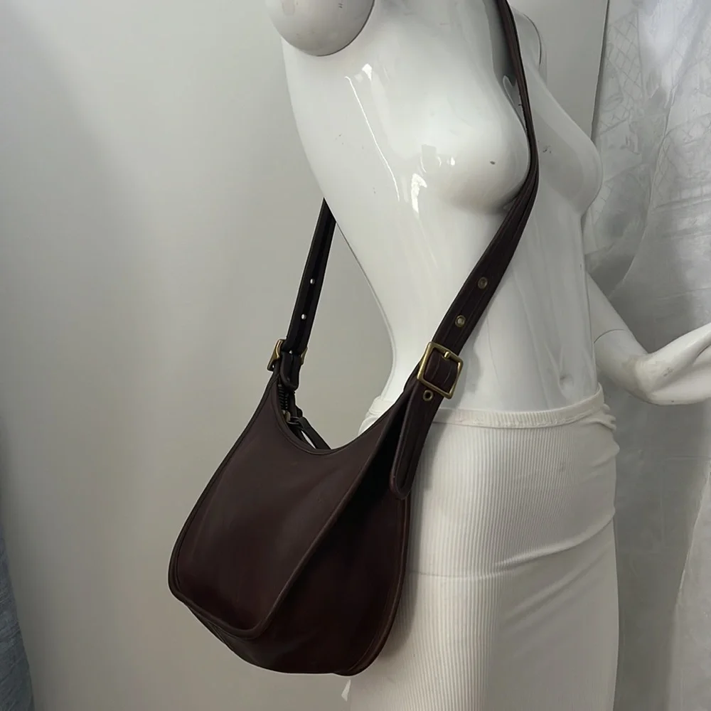 Coach Dark Brown Leather Hobo Bag with Gold Hardware - Picture 3 of 15